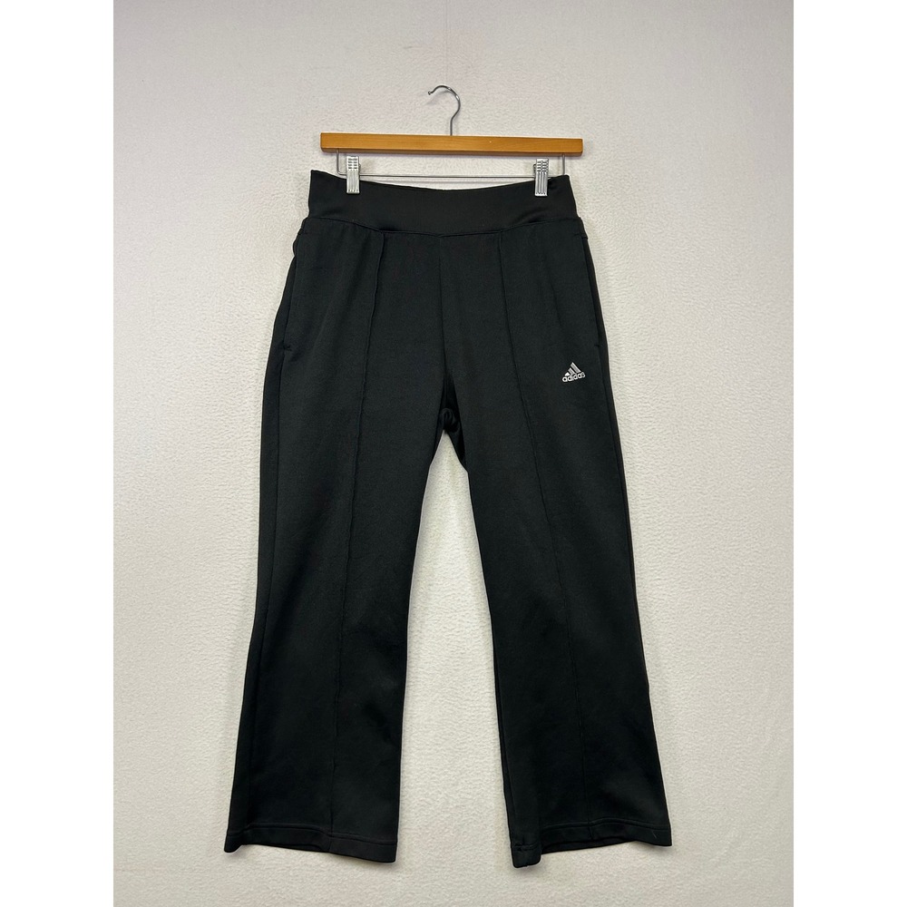 Athleisure Adidas Womens Small Black Pintuck Flare Leg Track Pants Streetwear